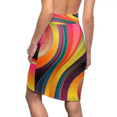 Womens Skirt - Multicolor Abstract Swirl Style Skirt - Femstylo