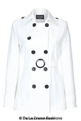 Womens Spring/Summer Double Breasted Short Belted Coat (1710-SP) - Femstylo