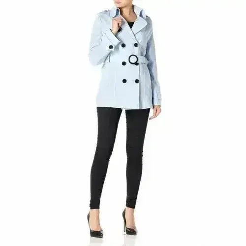 Womens Spring/Summer Double Breasted Short Belted Coat (1710-SP) - Femstylo