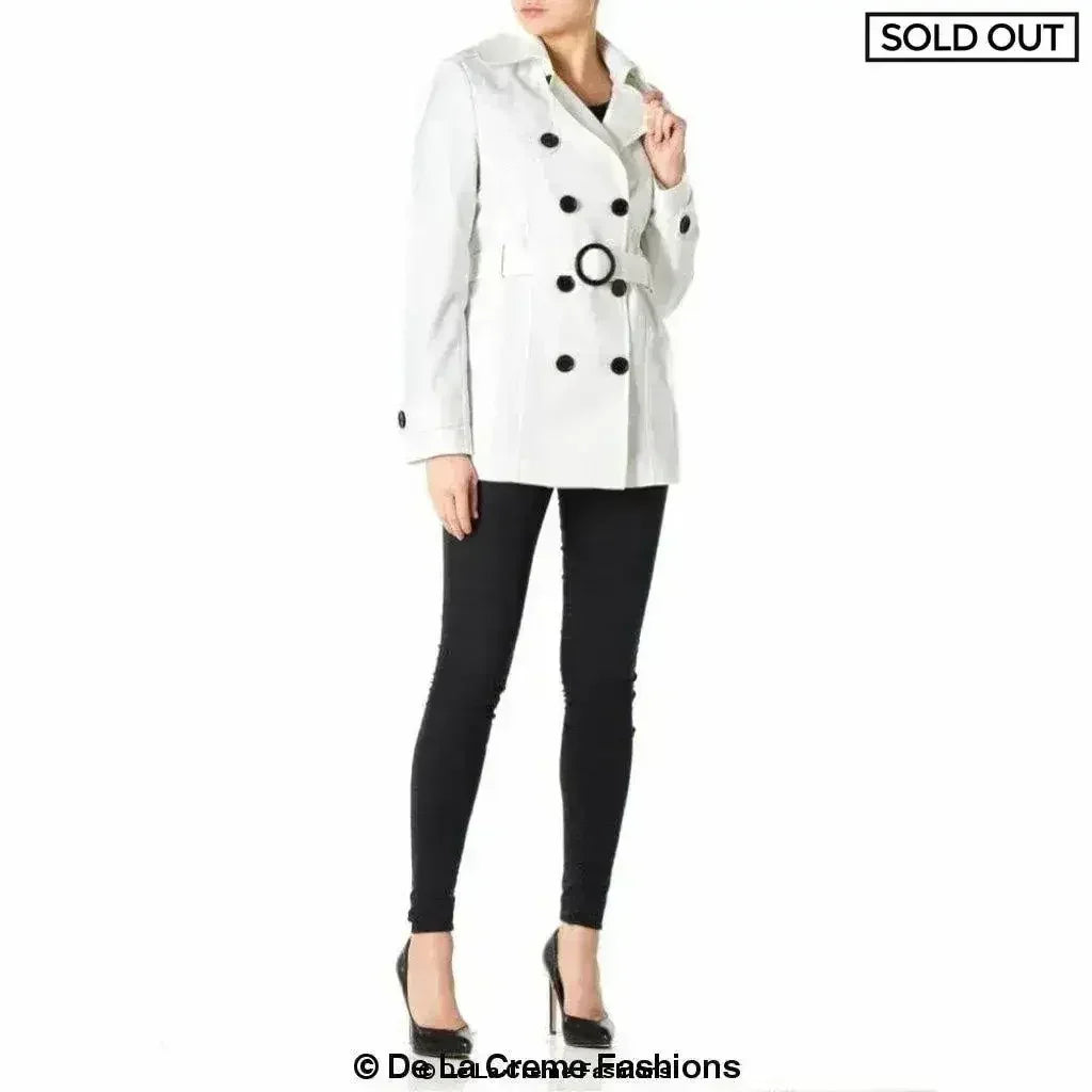 Womens Spring/Summer Double Breasted Short Belted Coat (1710-SP) - Femstylo