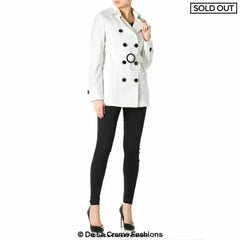 Womens Spring/Summer Double Breasted Short Belted Coat (1710-SP) - Femstylo