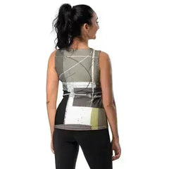 Women's Stretch Fit Tank Top - Abstract Brown Geometric Shapes - Femstylo