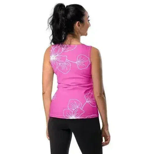 Womens Stretch Fit Tank Top - Pink Floral - Femstylo