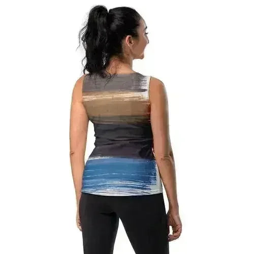 Womens Stretch Fit Tank Top - Rustic Purple Brown Design - Femstylo