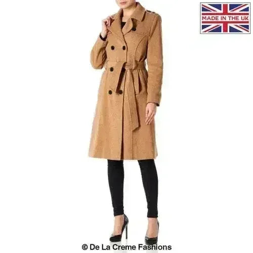 Wool Cashmere Military Coat - British Made | Femstylo - Femstylo