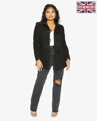 Wool Blend Contrast Trim Coat (1920) - Femstylo