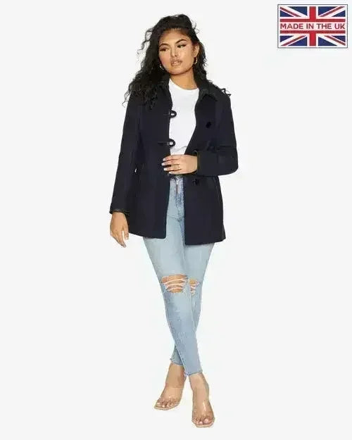 Wool Blend Contrast Trim Coat (1920) - Femstylo