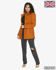 Wool Blend Contrast Trim Coat (1920) - Femstylo