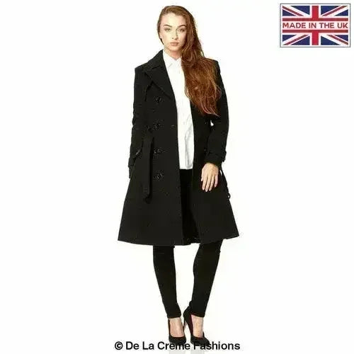 Wool Blend Double Breasted Coat (1201) - Femstylo