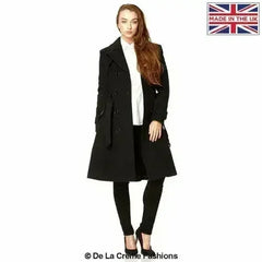 Wool Blend Double Breasted Coat (1201) - Femstylo