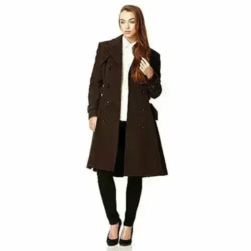 Wool Blend Double Breasted Coat (1201) - Femstylo