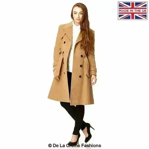 Wool Blend Double Breasted Coat (1201) - Femstylo