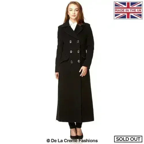 Wool Blend Double Breasted Long Coat - Femstylo