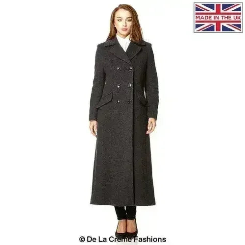 Wool Blend Double Breasted Long Coat - Femstylo