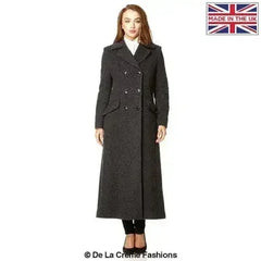 Wool Blend Double Breasted Long Coat - Femstylo