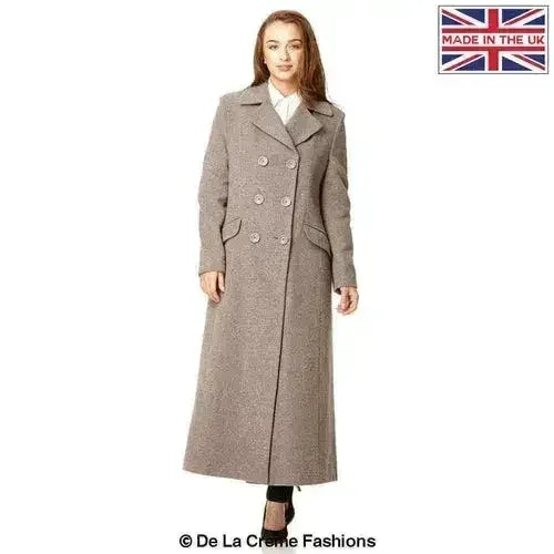 Wool Blend Double Breasted Long Coat - Femstylo