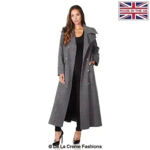 Wool Blend Double Breasted Maxi Coat (2004-WOOL) - Femstylo