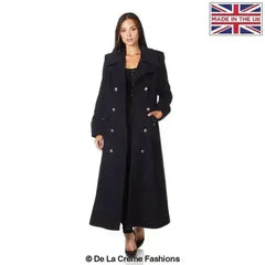 Wool Blend Double Breasted Maxi Coat (2004-WOOL) - Femstylo