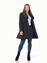 Wool Blend Faux Fur Collar Midi Coat - Femstylo