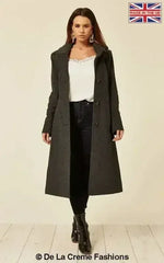Wool Blend Hooded Mid Length Coat (1704) - Femstylo