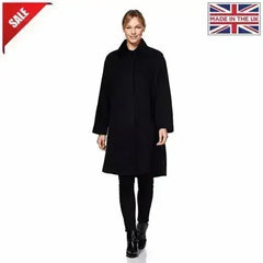 Wool Blend Oversized Velvet Trim Swing Coat (8026) - Femstylo