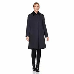 Wool Blend Oversized Velvet Trim Swing Coat (8026) - Femstylo