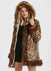 Leopard Print Jacket โ Faux Fur Collar Coat | XS-M - Femstylo