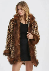 Leopard Print Jacket – Faux Fur Collar Coat | XS-M - Femstylo