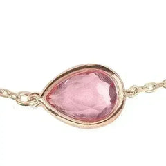 Pisa Mini Teardrop Bracelet Rosegold Pink Tourmaline - Femstylo
