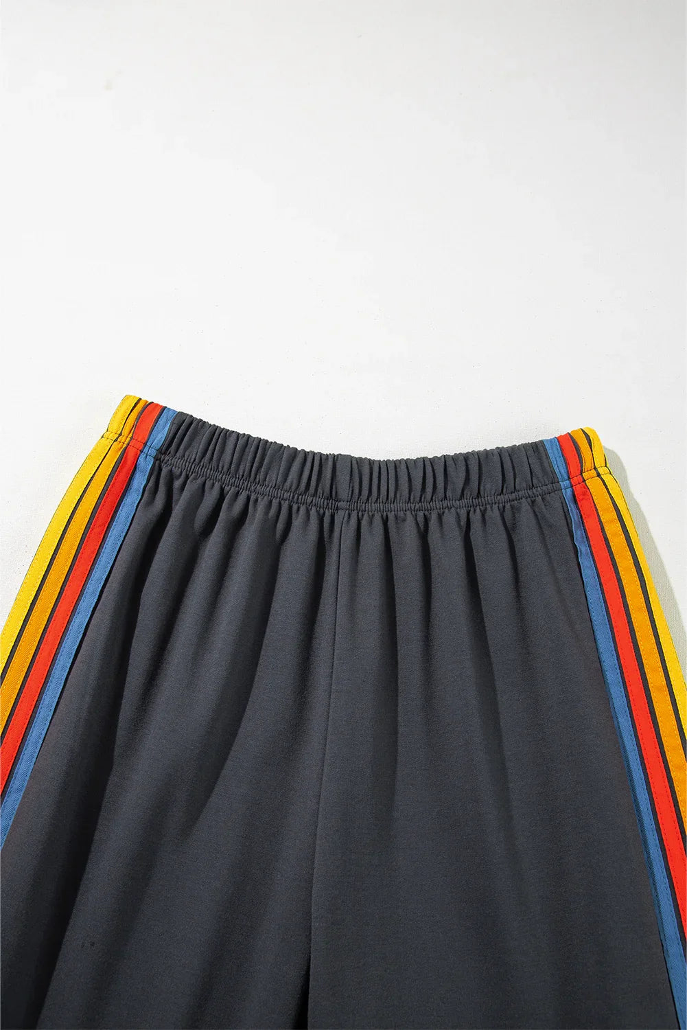 Dark Grey Rainbow Striped Jogger Sweatpants