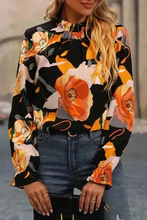 Floral Pleated Shirt Dress - Waist Tie Midi Dress | Femstylo