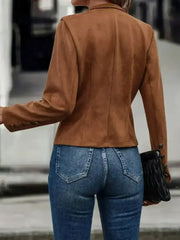 Decorative Button Open Front Long Sleeve Jacket - Femstylo