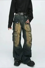 High Waist Jeans with Cargo Pockets - Femstylo