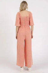 Mittoshop Mineral Wash Wide Leg Jumpsuit with Ruched Design - Femstylo