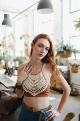 Crochet Lace High Neck Bralette - Femstylo