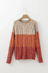 Multicolor Colorblock Confetti Knit Sweater - Femstylo