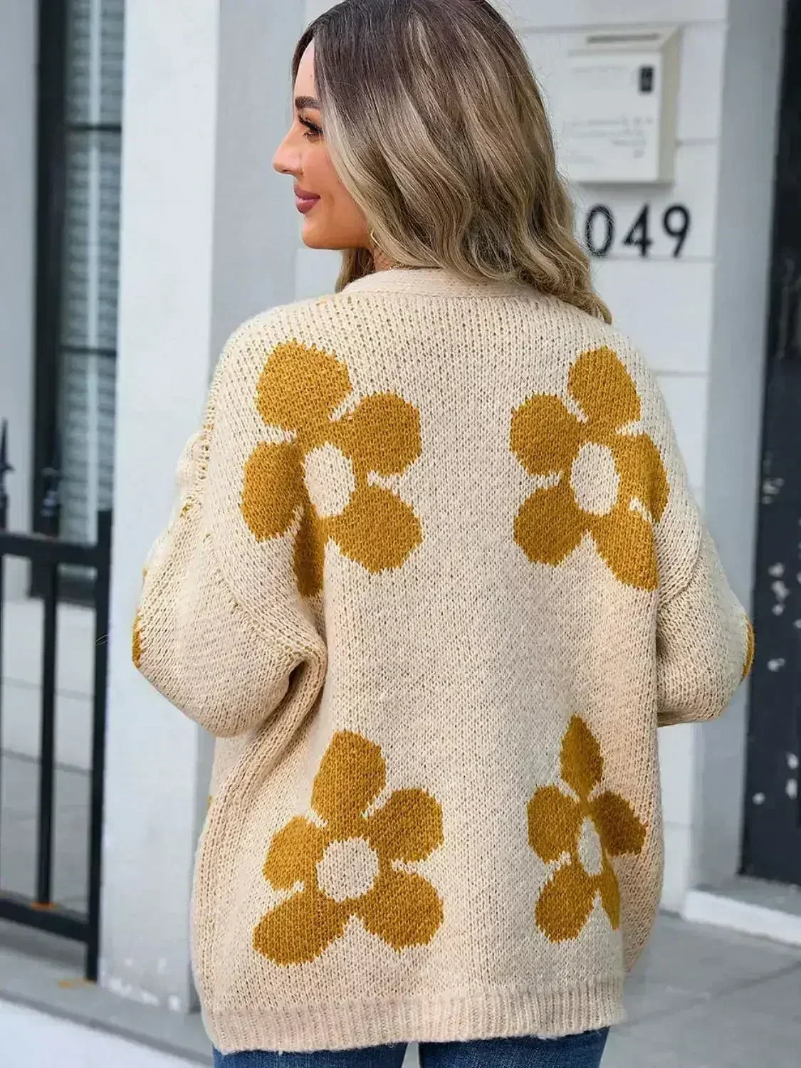 Angel Wings Flower Open Front Long Sleeve Cardigan - Trendy & Comfortable - Femstylo