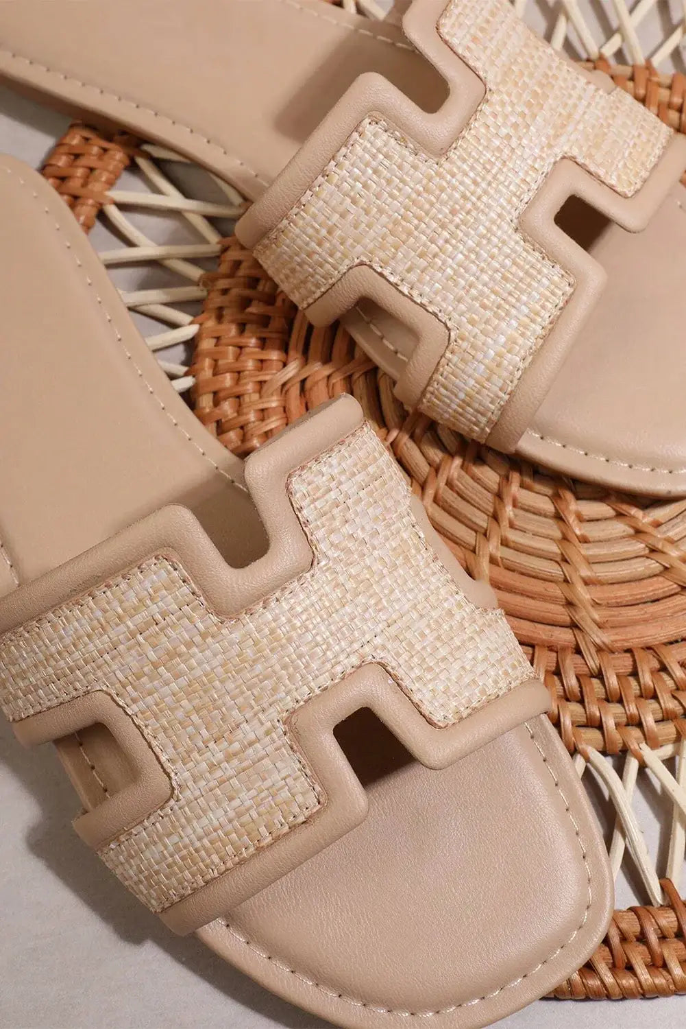 White Hollow Out Open Toe Slippers