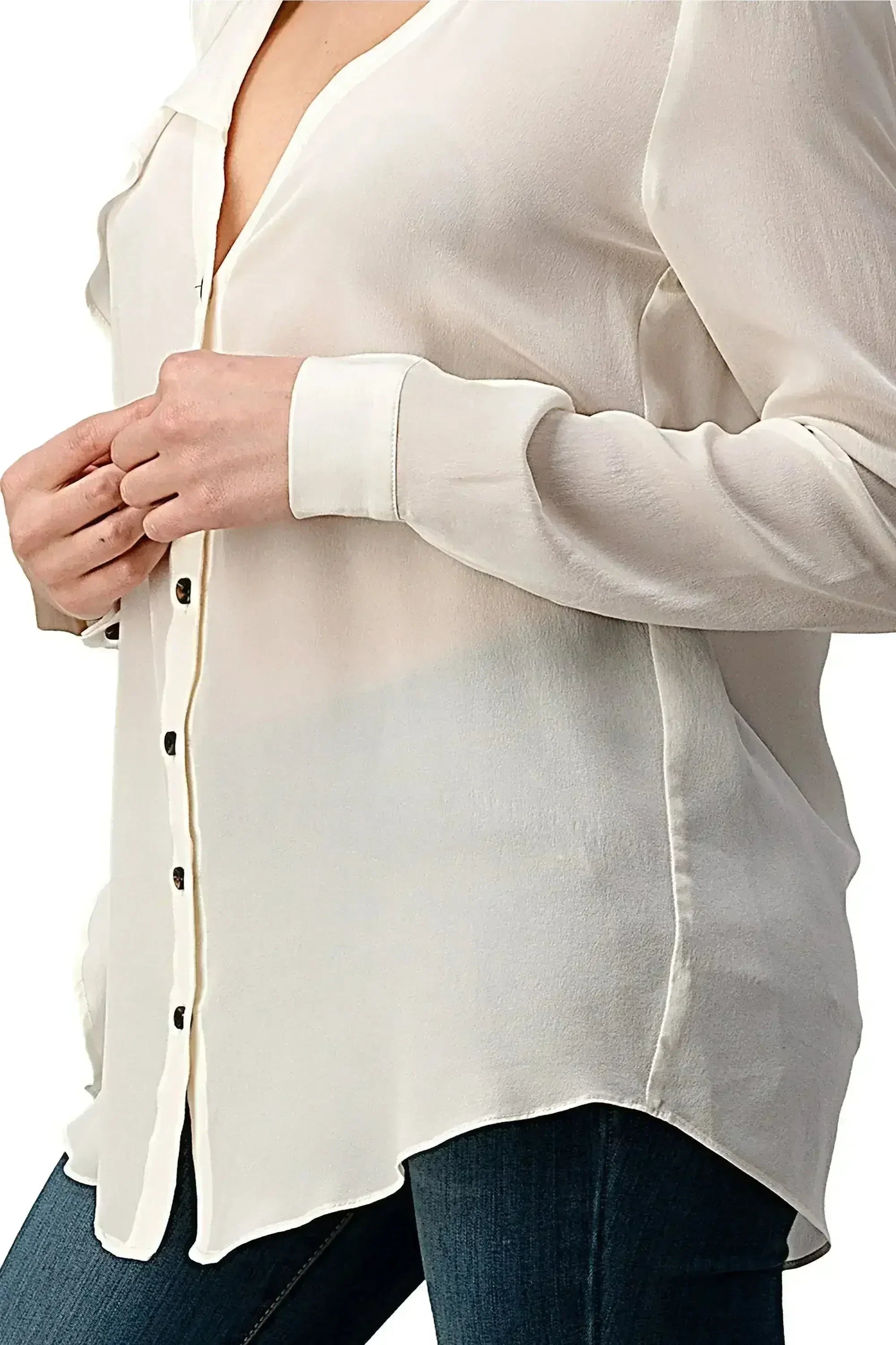 Ruffle Detail Button-Up Blouse - Femstylo