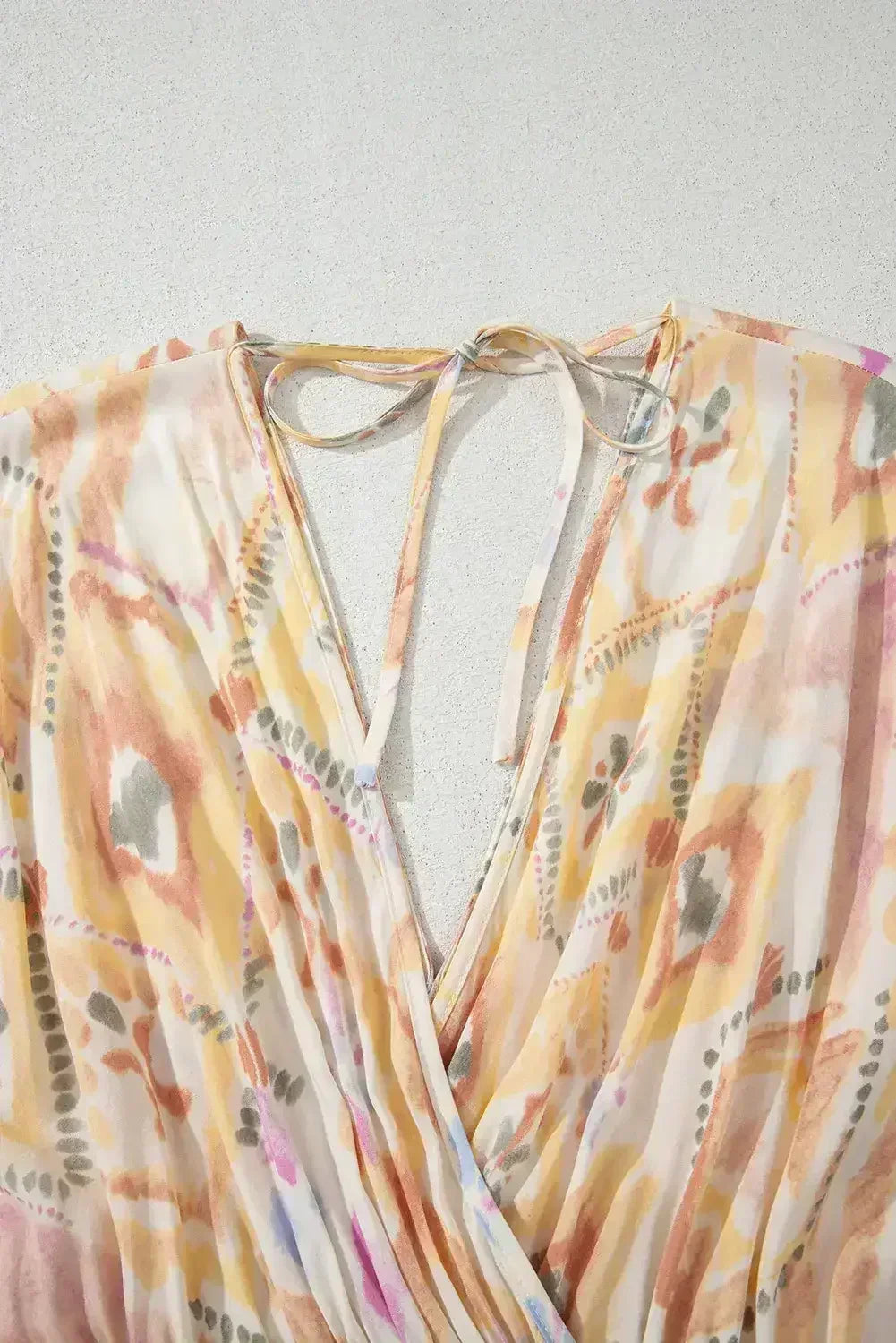 Multicolour Geometric Print Half Sleeve High Waist Maxi Dress - Femstylo