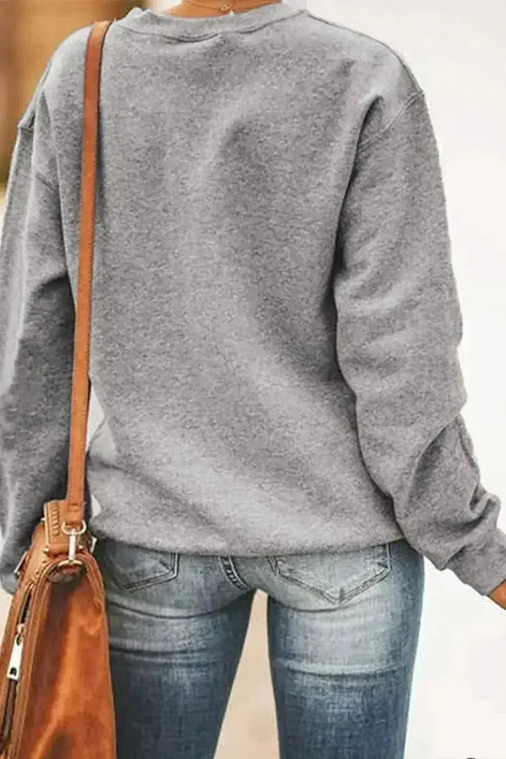 UNDERSTAND ME THAT WILL BE FUN Letters Print Gray Sweatshirt - Femstylo