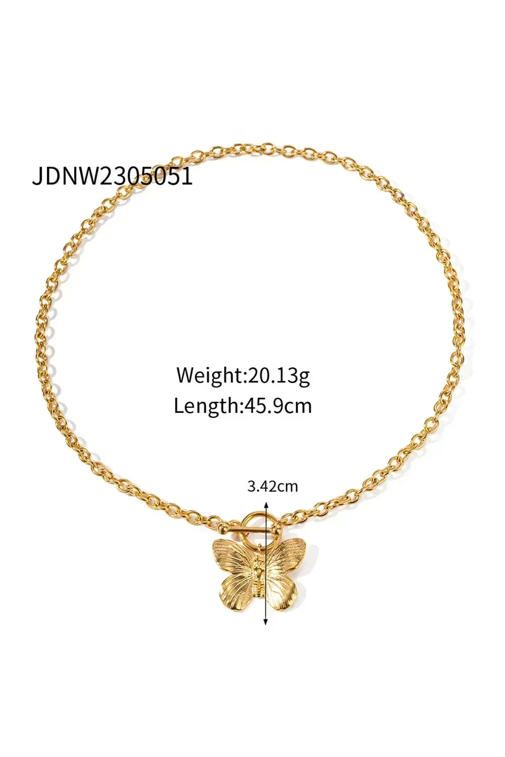 Gold Butterfly Pendant Chain Necklace - Femstylo