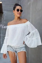 Pink Swiss Dot Off The Shoulder Top | Femstylo - Femstylo