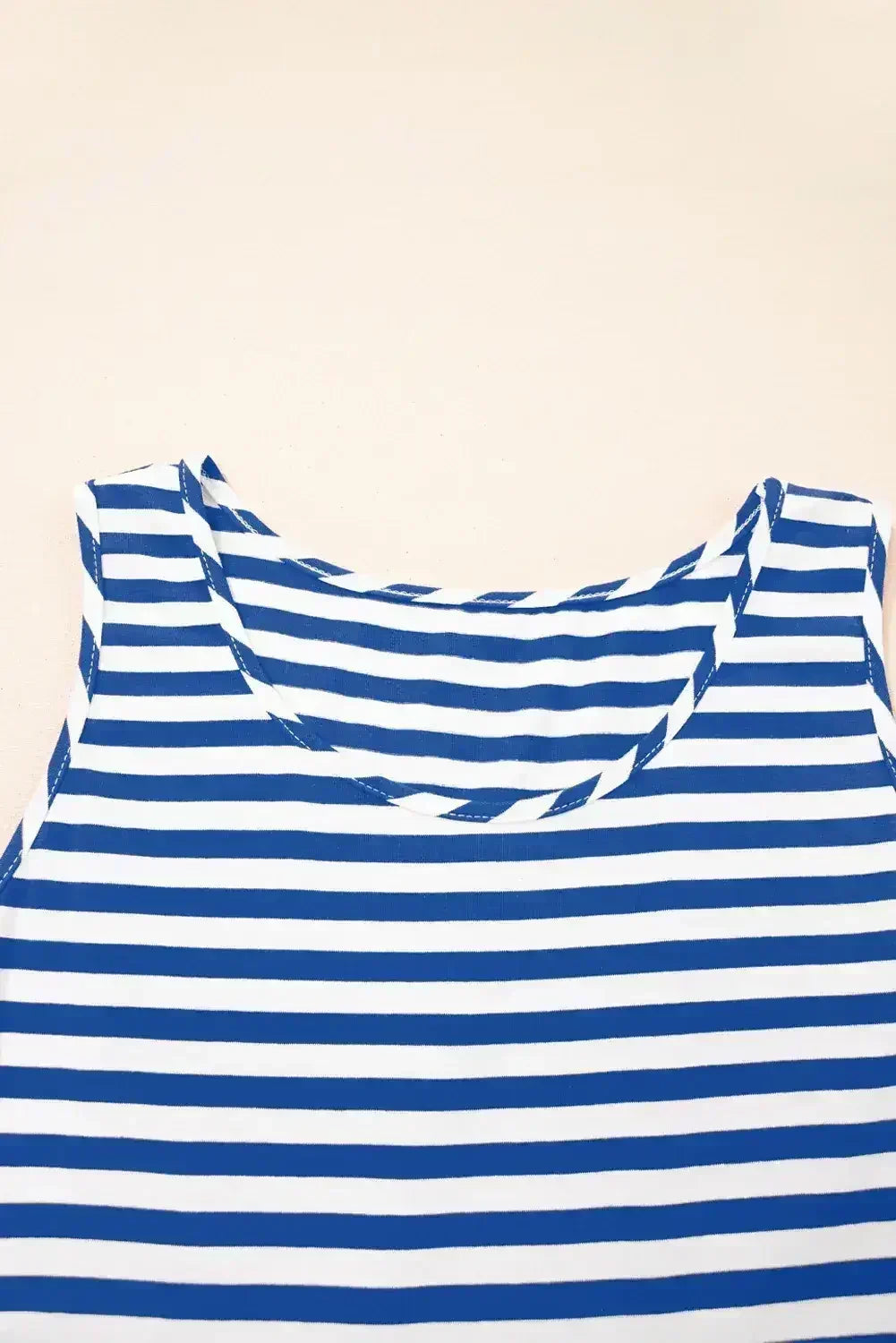 Black Stripe U Neck Sleeveless Loose Fit Mini Dress - Femstylo