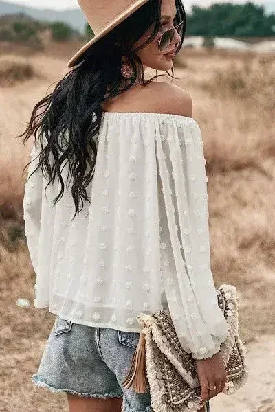 Off shoulder clip dot top for women | Femstylo - Femstylo