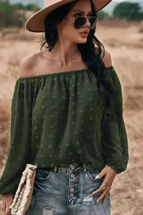 Off shoulder clip dot top for women | Femstylo - Femstylo