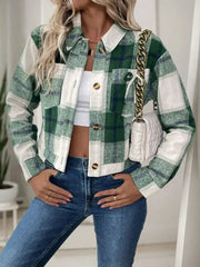 Perfee Color Block Button Up Jacket - Femstylo