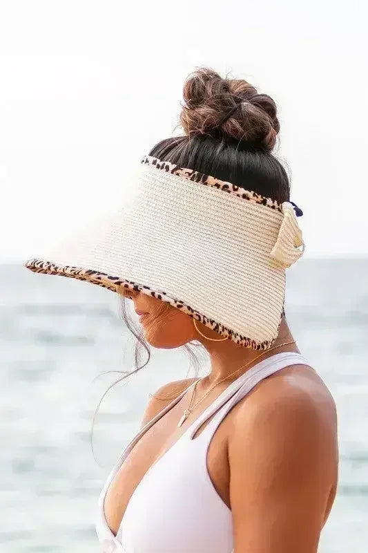 Leopard Foldable Bow Visors - Femstylo