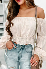 Perforated Crop Top Cordova, Apricot - Femstylo
