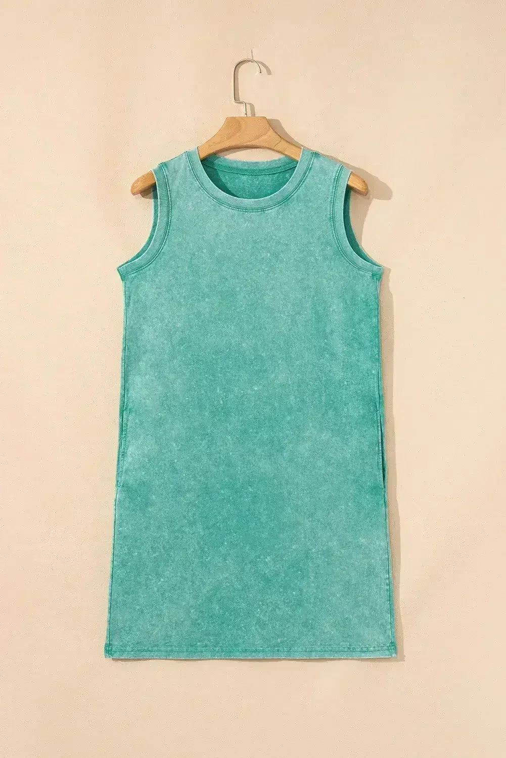 Beau Blue Mineral Wash Pocket Tank Mini Dress - Femstylo